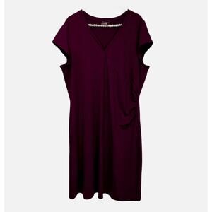 Athleta Purple Vneck Jersey Knit Midi Dress